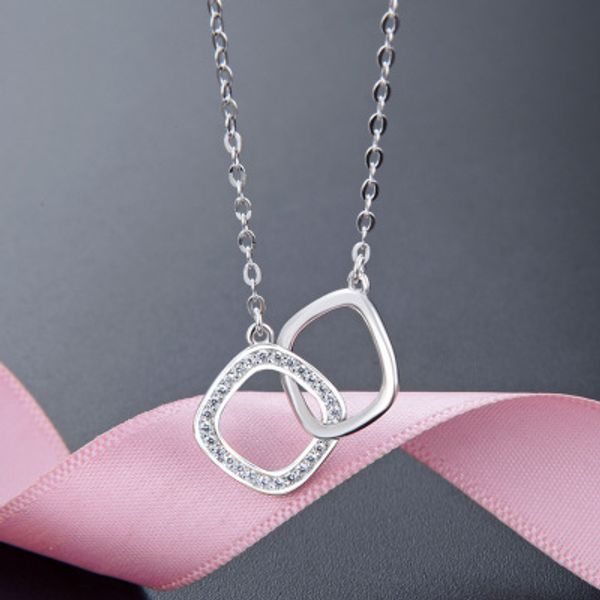 

new korean version joker sweet small fresh s925 sterling silver necklace pendant pendant women's necklace pendant personality fashion e
