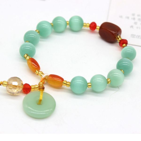 

chenfan natural natural stone bracelet bracelet women women's small fresh cat eye bracelets accessories gift, Black