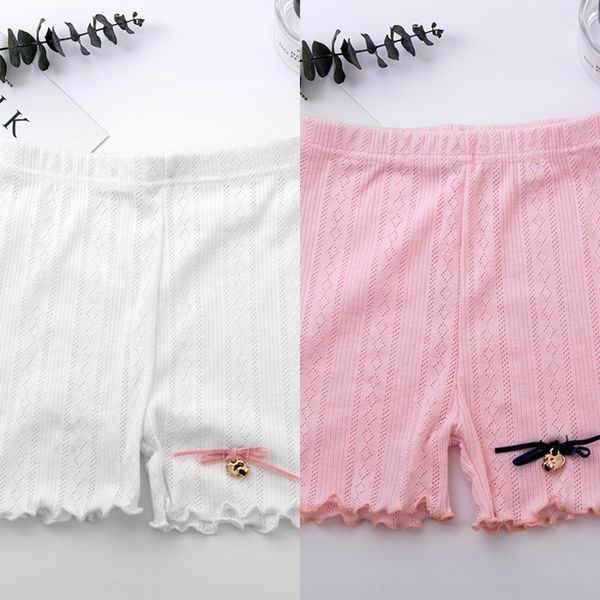 

girls tight safety ' safety pants children's anti-wear insurance pants cotton bowknot leggings baby shorts thin, Blue