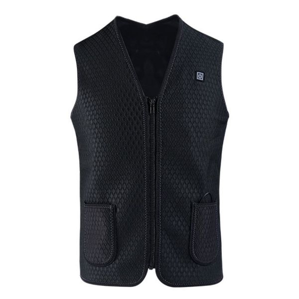 

outdoor usb infrarood verwarming vest jas winter flexibele elektrische thermische kleding vest voor sport, Black