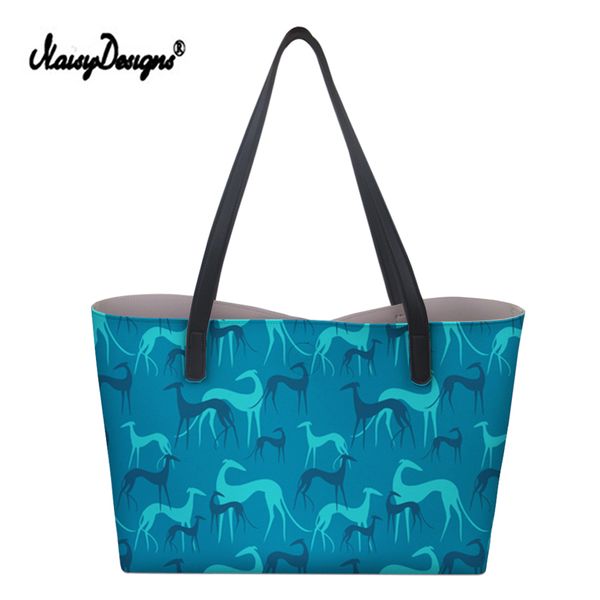 

fashion 2019 greyhound dog prints women large handbag tote hasp pu crossbody bolsa mujer ladies custom bags female dropshipping