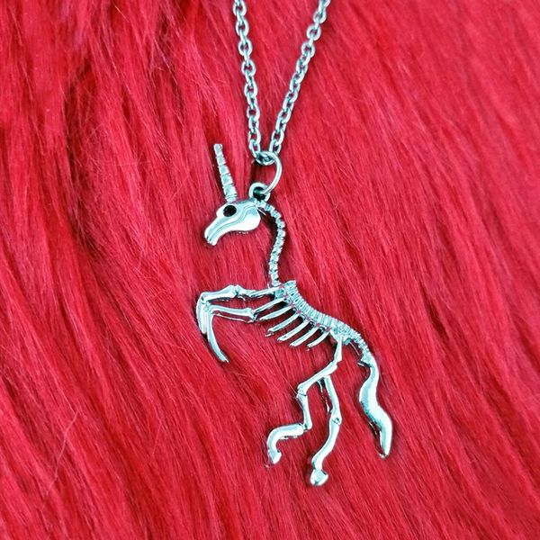 

tianma ожерелье полые скелет unicorn подвеска свитер цепи, Silver