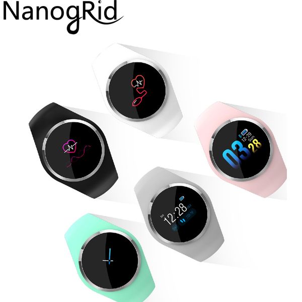 

q1 smart bracelet heart rate monitor smart wristband fitness tracker smartwatch blood pressure kids women watch for ios android, Slivery;brown