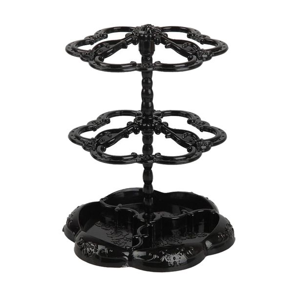 

retro rotating eardrop earring jewelry display hanging holder stand organizer black, Pink;blue