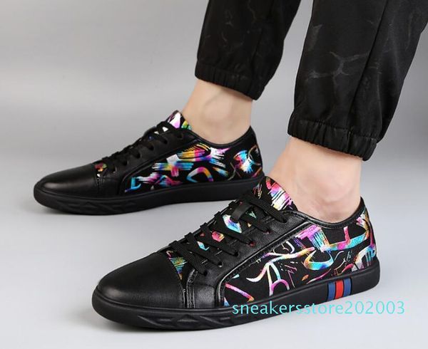 

spring autumn mens loafers men shoes casual fashion male lace flower shoes mens genuine leather flat leather design shoes for men 38-46 s03, Black