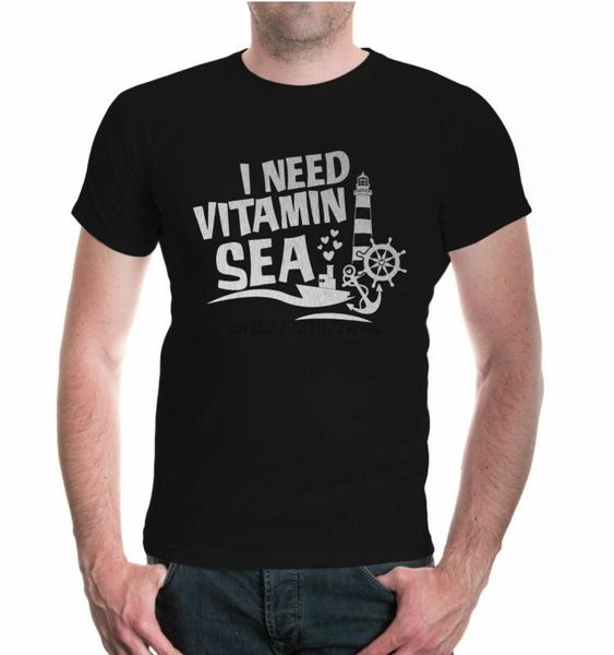 

мужской унисекс с коротким рукавом футболка i need vitamin sea маяк корабль anchor, White;black