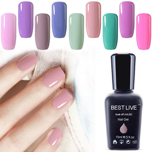 

live 15ml 58 charm colors soak-off uv gel nail polish uv nail gel polish uv&led art beauty shiny long-lasting, Red;pink
