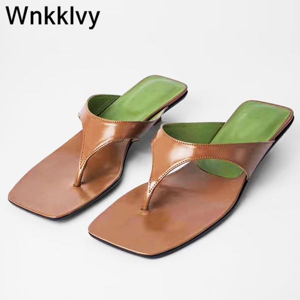 

kitten heel flipflops vocation beach slippers clip toe mullers simple sandals summer shoes real leather women slides 2020, Black
