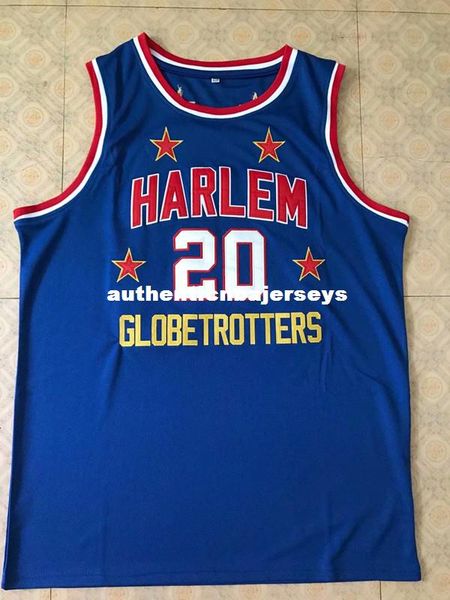 

harlem globetrotters #20 marques haynes men's basketball jersey all size embroidery stitched customize any name and name xs-6xl vest je, Black;blue