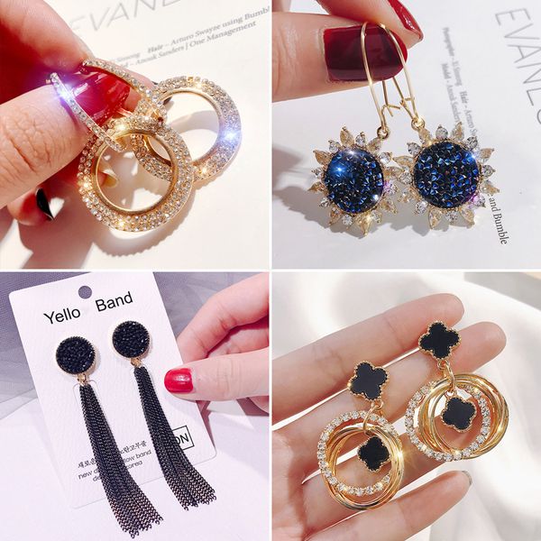 

чистый красный взрыв модели в европе и америке мода дикий длинные серьги кисточкой женщин s925 серебряные иглы ретро девушки уха шпильки сер, Golden