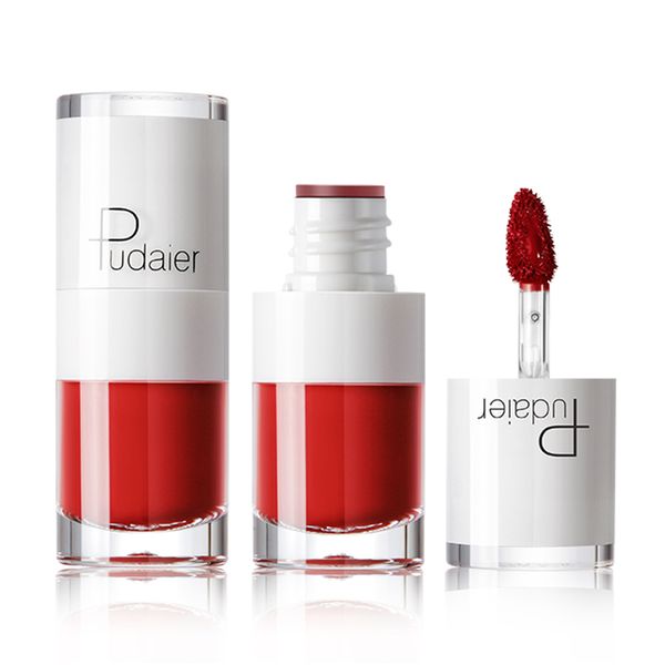 

pudaier new market 16 color liquid lipstick white bottle matte lip gloss lasting moisturizing non-stick cup lip glaze tslm2