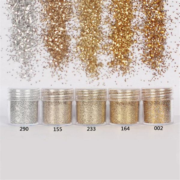 

superfine glitter gradient nail polish kit diamond light powder laser sequin epoxy decorative nail art silver golden color, Silver;gold