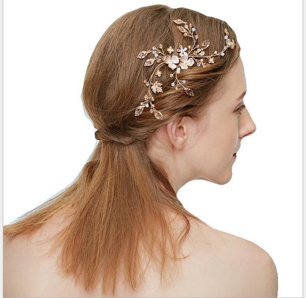 Korean Version Of Simple Alloy Flower Braided Diamond Inlaid