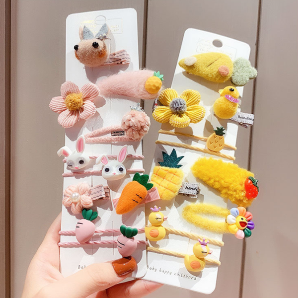 

2020 spring and summer new children's hairpin hair rope set female sun flower radish headdress, Slivery;white