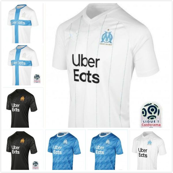 

man+kids kit 19 20 olympique de marseille soccer jersey 120th 2019 2020 om marseille maillot de foot payet .gustavo thauvin football shirts, Black;yellow