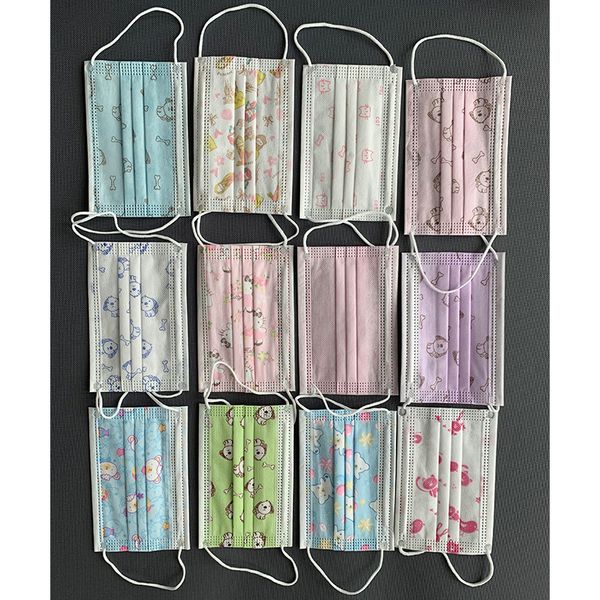 

girls vofq boys non-woven breathable masks pollution cartoon child mask fa anti respirator mouth print disposable ohwb kids ubac