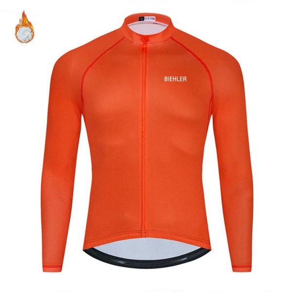 

biehler cycling jersey winter long sleeve bike clothes thermal fleece roupa de ciclismo invierno hombre mtb bicycle clothing, Black;red