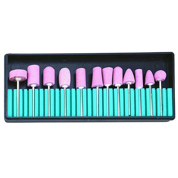 

abvp 12pcs/set ceramic electric machine drill bits file nail art polishing grinding carving buffing sanding buffer head