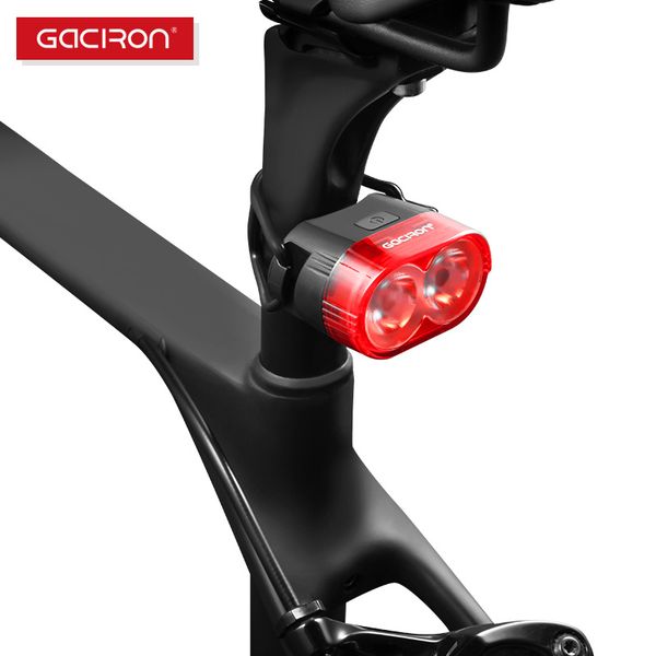 

gaciron 60lumens smart safety warning rear tail light bike tail-lamp waterproof led usb rechargeable mountain bike cycling light