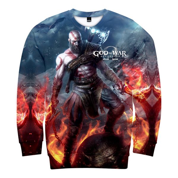 

3d god of war hoodies sweatshirts women/men pullover capless game cartoon hip hop sweatshirts 2018 men casual, Black