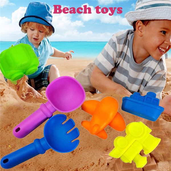 

6 pcs/set colorful sand beach kids toys fashion design beach spade shovel rake water tools toys for infant kids