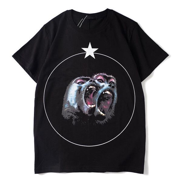 

19 mens конструктора t shirt мужчины женщины hip hop короткие рукава тис лето высокого качества anger обезьяна печати тройники мода футболка, White;black