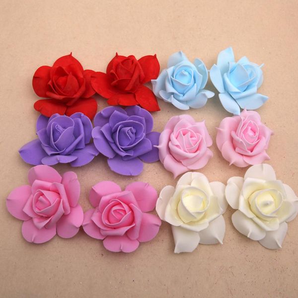 

100pcs 7cm artificial foam fake rose flower head diy wedding party diy flower wall scrapbook gift box artcraft decoration 2019
