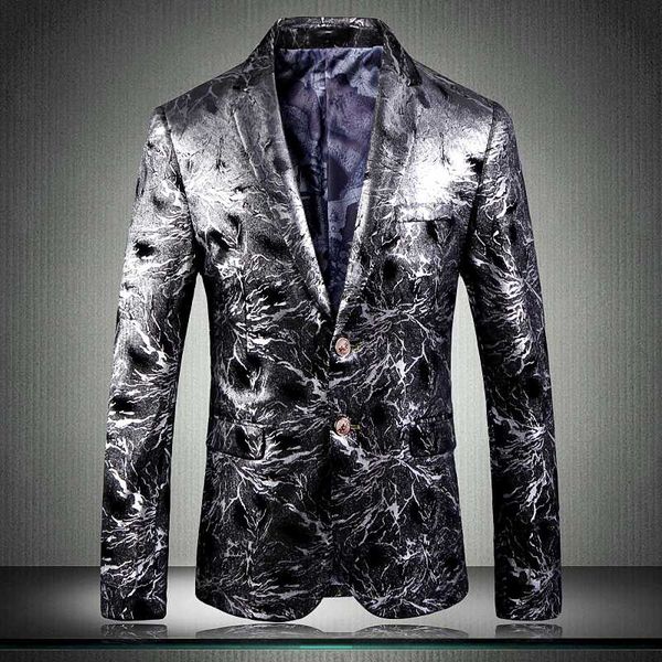 

blazer men four seasons new royal british style silver fashion youth casual round hem night banque bazer masculino 5xl, White;black