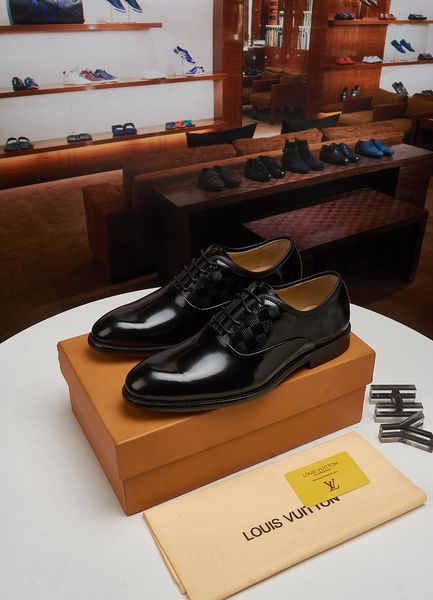 

luxurious men male casual dress british cow genuine leather shoes flats work lace up spring autumn handmade size 45, Black