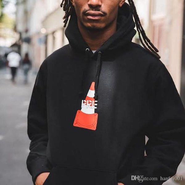 

19fw box logo cone hooded sweatshirt fashion men women couple hoodies s-xl hooded sweatshirt highstreet hflswy341, Black