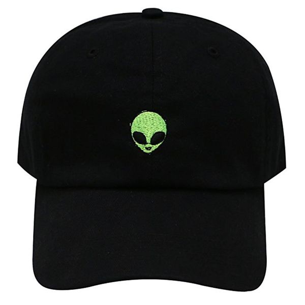

2017 snapback baseball cap fashion green alien baseball cap for men women embroidered hat leisure bone adjustable, Black;white