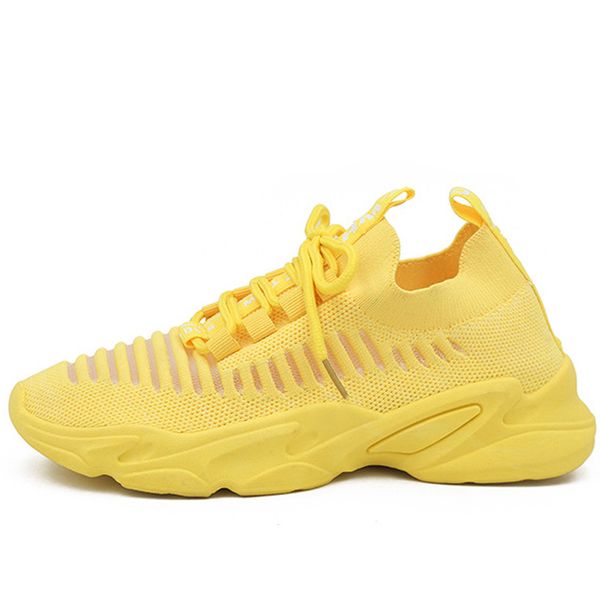 

2019 autumn women cushion running shoes sports platform sneakers for women yellow breathable mesh socks boots vulcanize shoes