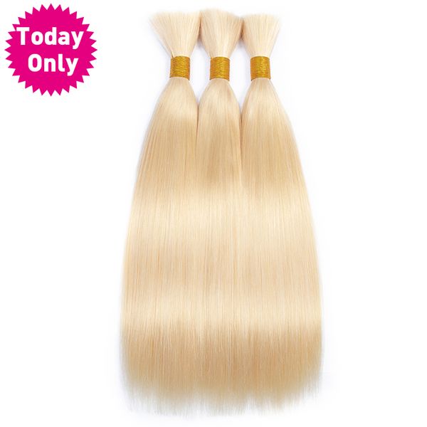 

today only blonde peruvian hair bundles straight hair extensions 613 bundles human braiding bulk no weft, Black