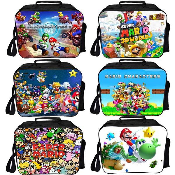

new super mario cooler insulation bag students school insulation storage bags men women worker beautiful lunch storage, Blue;pink
