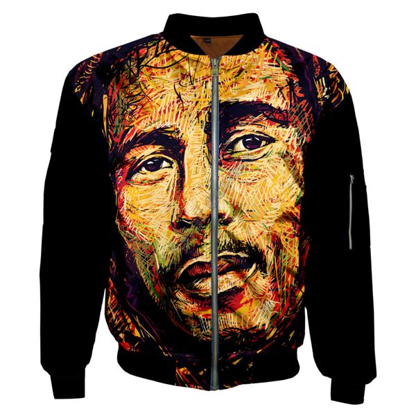 

plstar cosmos new fashion casual 3dfullprint men/women reggae bob marley hip hop zipper/bomber jackets/hoodies/hoodie s-3, Black;brown