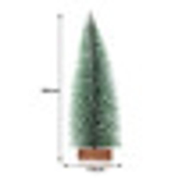

snow pine tree artificial plastic christmas tree with wooden base home ornaments