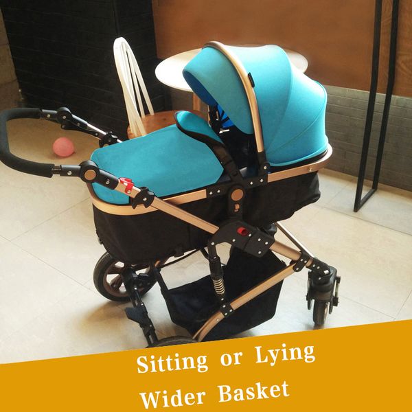 

two-way implementation widening sleeping basket children's stroller high landscape can sit and fold collapsible light stroller