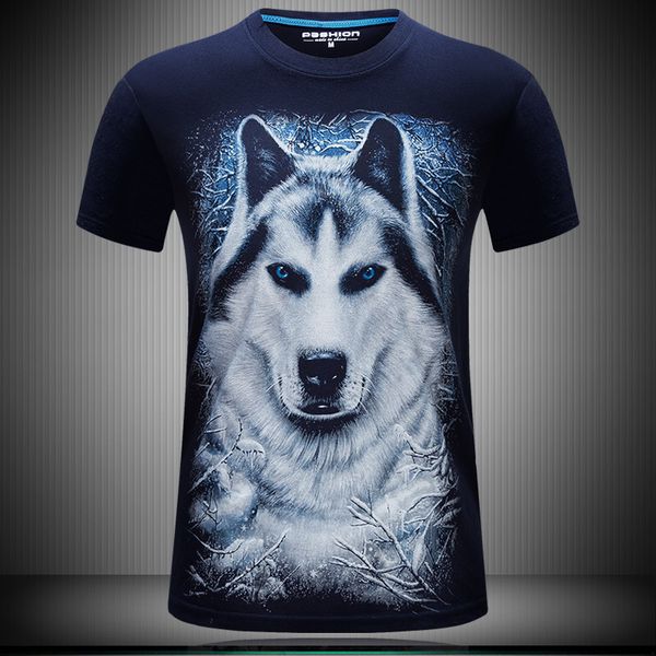 

t-shirt 3d short-sleeved men's t-shirt three-dimensional domineering personality round neck t-shirt has xl men's, White;black