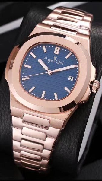 

luxury brand new automatic mechanical mens watch rose gold sapphire stainless steel transparent glass back silver black blue, Slivery;brown