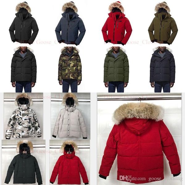 

wolf fur men winter jacket luxury designer puffer men's goose down jacket north parka coat bomber coats outdoor warm windbreaker doudou, Black