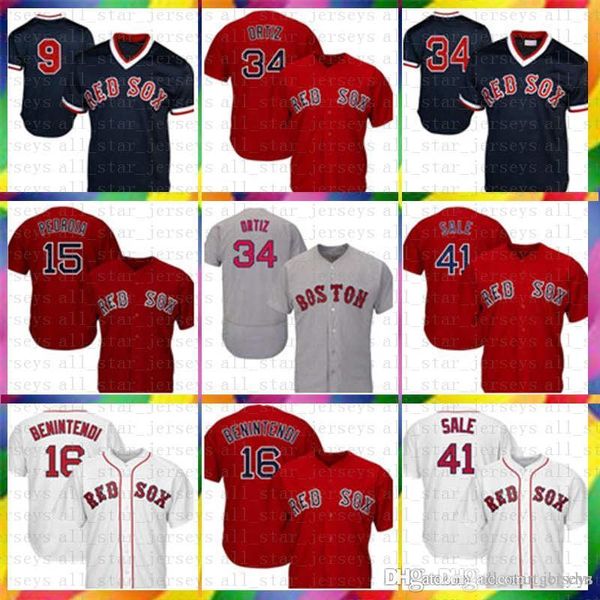 

15 Dustin Pedroia 16 Andrew Benintendi Baseball Jersey Boston 50 Mookie Betts 34 David Red Sox Ortiz 41 Chris Sale 19 Bradley Jr. 28 Martine