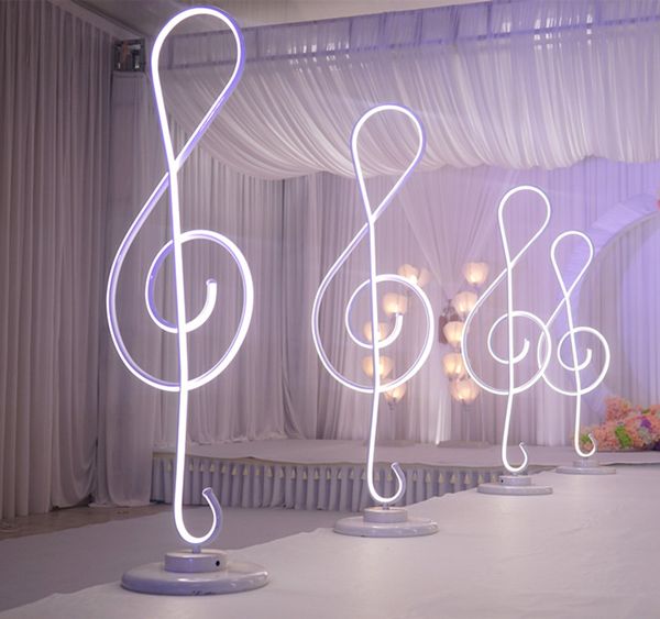 

110cm height musical note shape wedding roman columns led light up road lead wedding centerpiece stage event party decoration