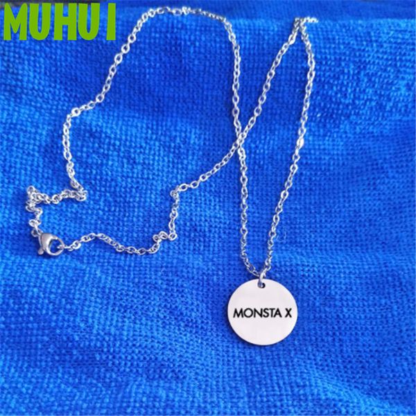 

kpop twice monsta x titanium steel necklace women blackpink seventeen jewelry never fade collares b097, Silver