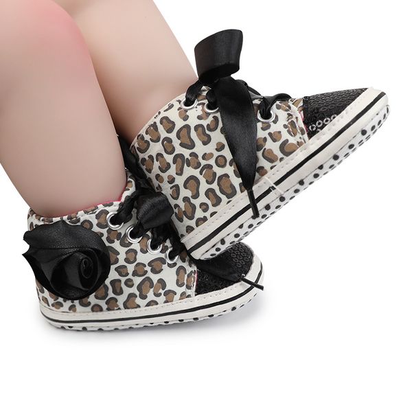 

baby shoes sequined leopard print baby shoes soft bottom comfortable flower toddler girl casual