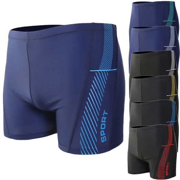 

men's printing nylon breathable built-in beam line briefs board shorts men swimming trunks short masculino