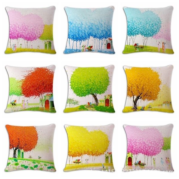 

vietnam small fresh hemp flax pillow back cushion cushion can customized