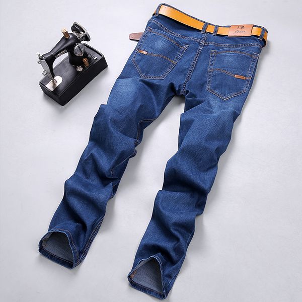 

sulee brand 2019 new summer spring jeans men brand clothing side denim jeans men quality stretch pants male, Blue