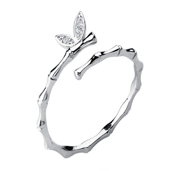

new 925 silver rings with zircon gemstones korean leaf shaped adjustable open ring for women fine jewellery weddings party gifts, Slivery;golden
