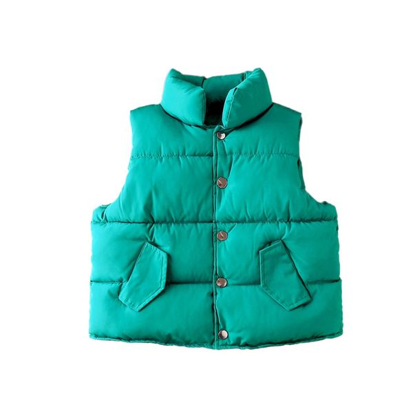 

1-10t kids winter coats letter printed light cotton-padded down sleeveless jacket for baby boys girls, Blue;gray