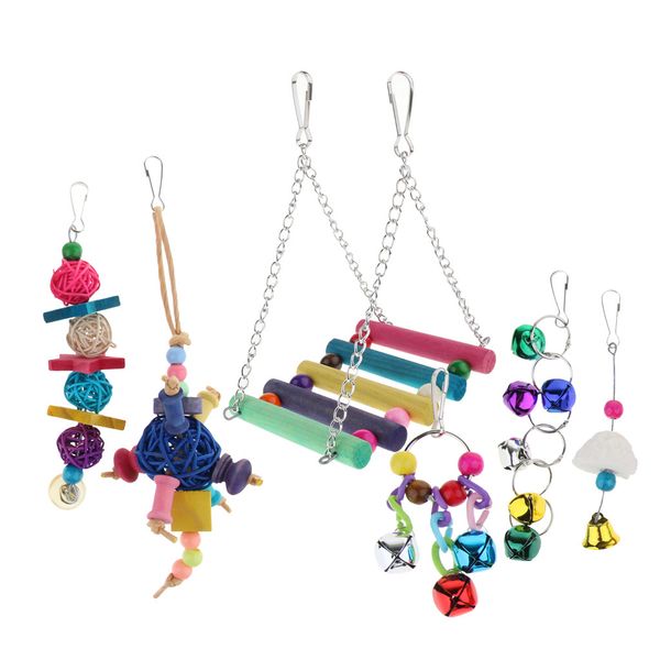 

6шт игрушки для домашних животных качели мост строка колокола шары для мелких животных